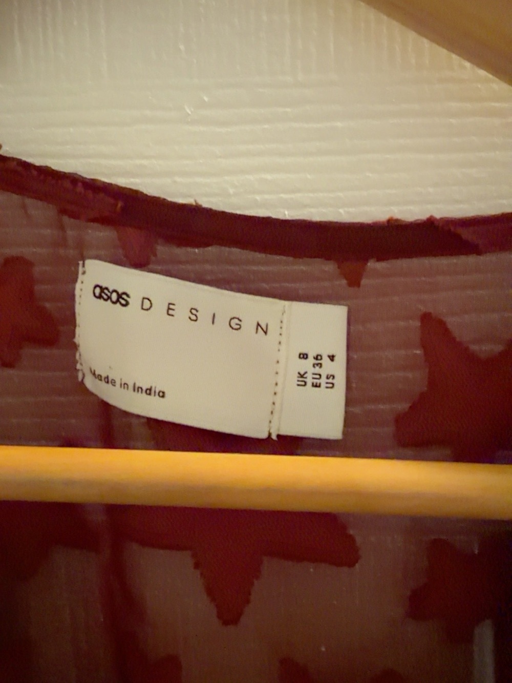 ASOS Burgundy Star-Pattern Ruched Mini Dress - Picture 2 of 4